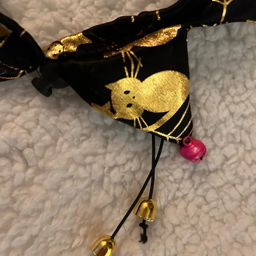 Halloween cat collar and hat , adjustable, bells